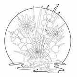 Flowerbed coloring page Kids And Adult Antistress 7901581 Vector Art  sketch template