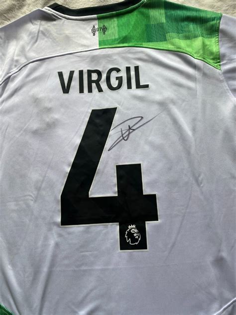 Virgil Van Dijk Signed Liverpool Away Jersey 23/24, Men's Fashion ...