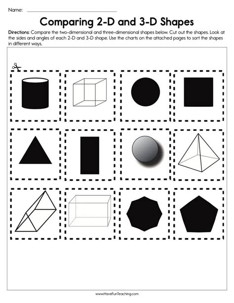 2d Vs 3d Shapes Worksheet