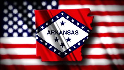 Flag Of Arkansas In The Shape Of Arkansas State With The USA Flag In The Background Animation ...