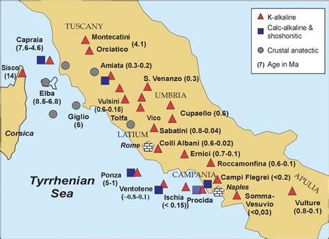 Italian Volcanoes Map