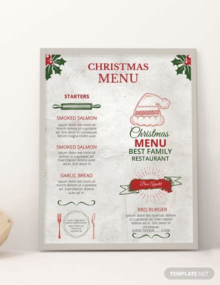 Christmas Menu - 25+ Examples, Types