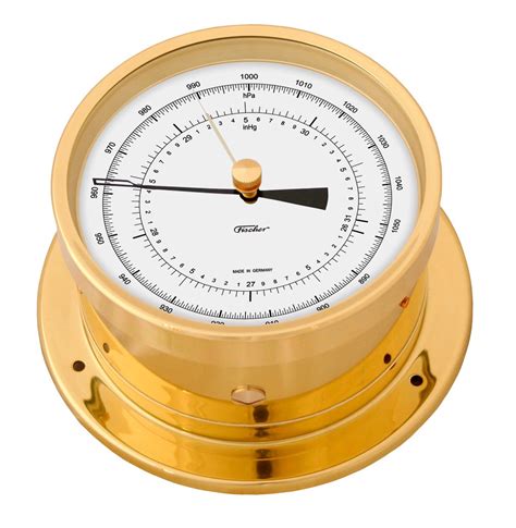 Fischer 103 German Precision Aneroid Barometer - Brass Case