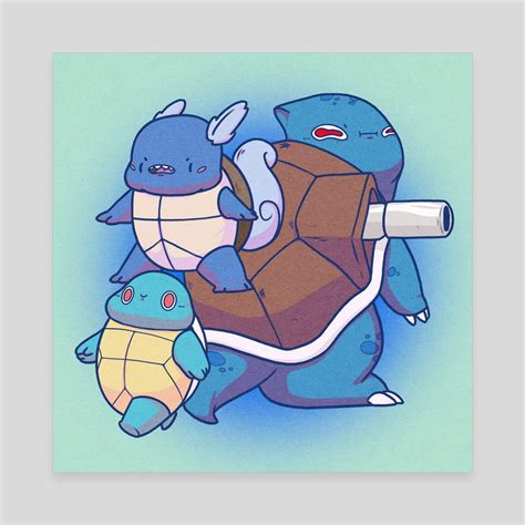 The Evolution of Squirtle, an art canvas by Collette - INPRNT