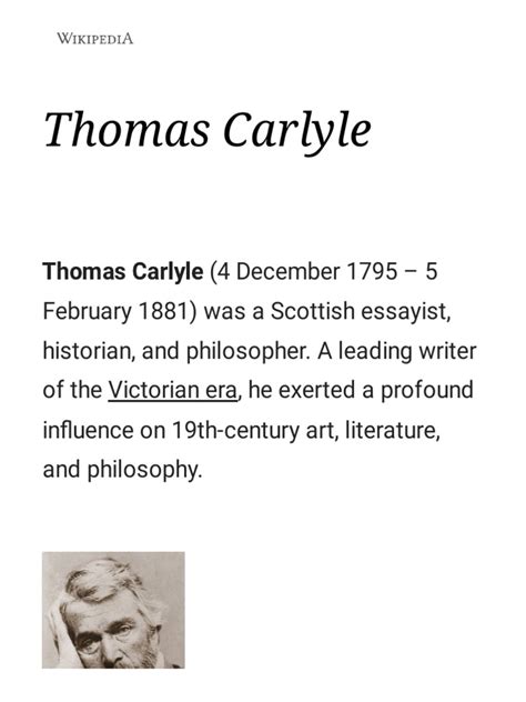 Thomas Carlyle - Wikipedia | PDF | Thomas Carlyle