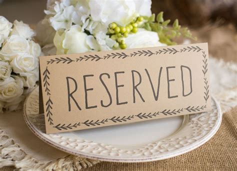 Rustic Wedding Reserved Table Sign Instant DOWNLOAD