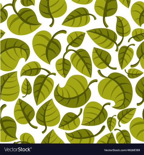 Stylish cartoon leaves seamless pattern endless Vector Image