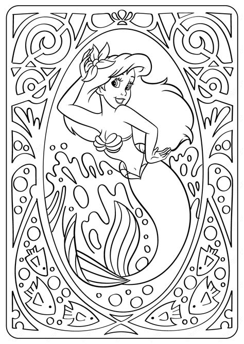 Printable Disney Lovely Ariel Coloring Pages