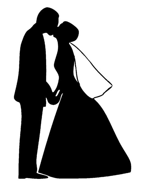 Groom And Bride Silhouette PNG Image Background