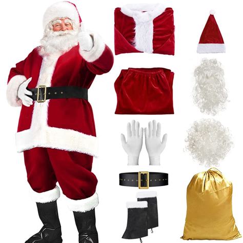 Santa Suit Christmas Santa Claus Costume for Men Women Adult Costume ...