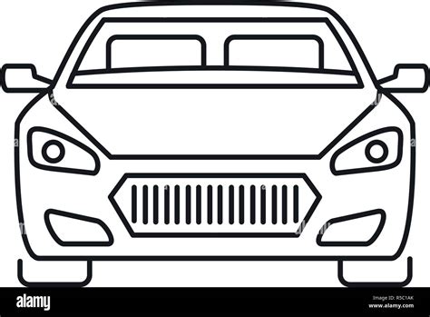 Front modern car icon. Outline front modern car vector icon for web design isolated on white ...