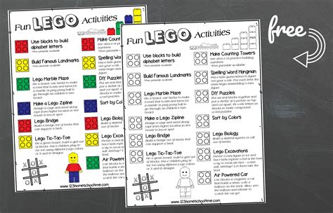 FREE Lego Activities for Kids Printable Poster