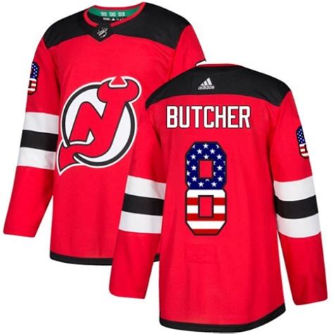 Will Butcher Men's Adidas New Jersey Devils Authentic Red USA Flag Fashion Jersey