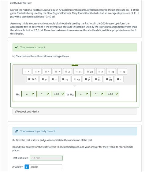 Solved Football Air Pressure During the National Football | Chegg.com