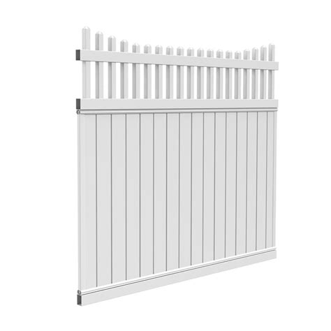 Barrette Select White Scalloped Picket Vinyl Fence Panel (Common: 72-in x 6-ft; Actual: 70-in x ...