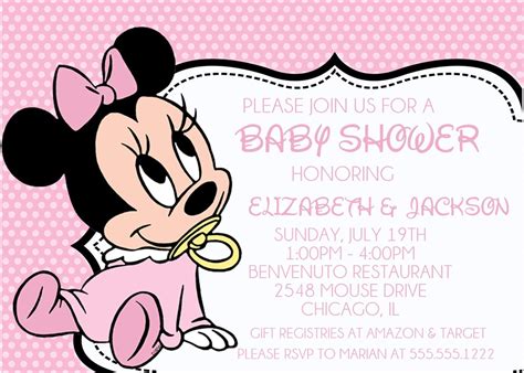 Amazon.com: Minnie Mouse Baby Shower Invitations with Envelopes: Handmade