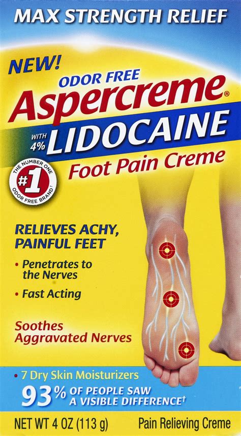 Aspercreme Lidocaine Foot Pain Cream 4oz - Walmart.com