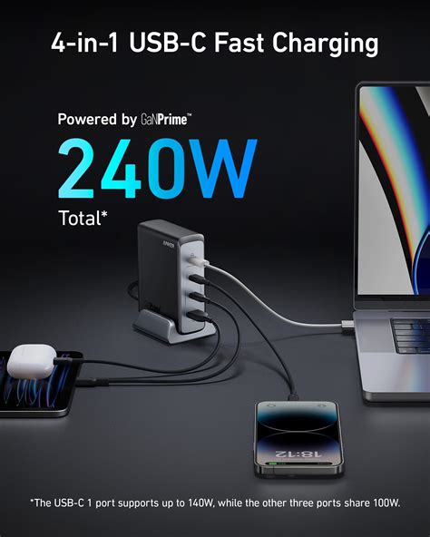 Anker Prime 240W GaN Desktop Charger (4 Ports) - Anker US