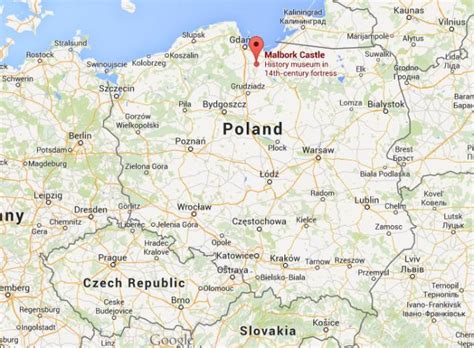 Where is Malbork Castle on map of Poland