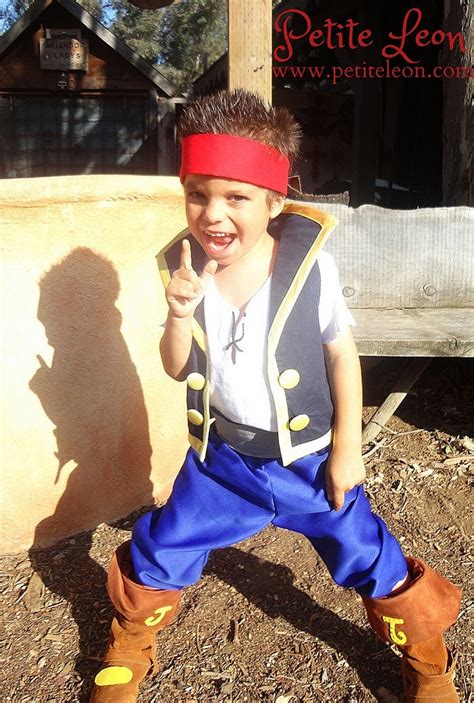 Jake Cosplay Costume Neverland Pirates Child Size Blue Pirate Vest High Collar Blue Breeches Red ...