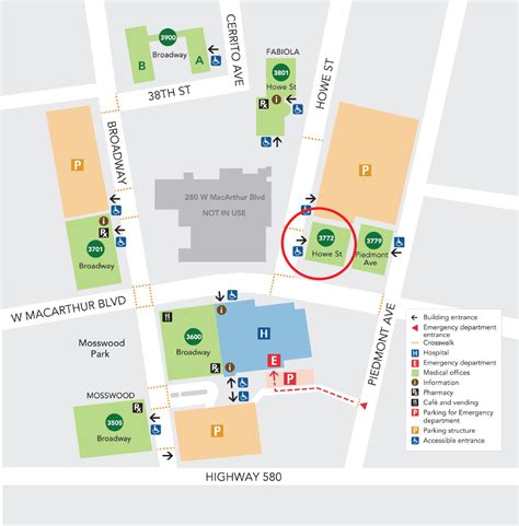 Oakland Medical Center - Campus Map - Kaiser Permanente East Bay