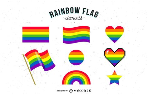 Rainbow Flag Elements Collection Vector Download