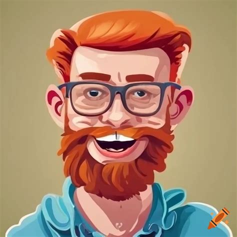 Cartoon illustration of a friendly farmer with red hair and beard