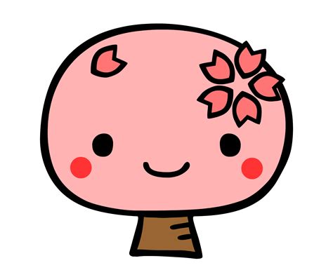 かわいい桜の無料イラスト素材: イラスト無料素材かわいい系