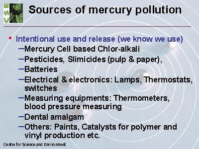 Sources of mercury pollution