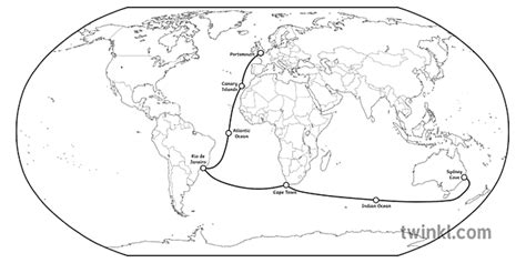 first fleet voyage map map australian history australia ks2 black and white