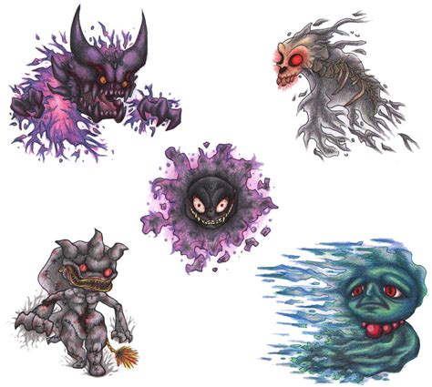 Assorted Ghost Types by ShikaTheFox on DeviantArt