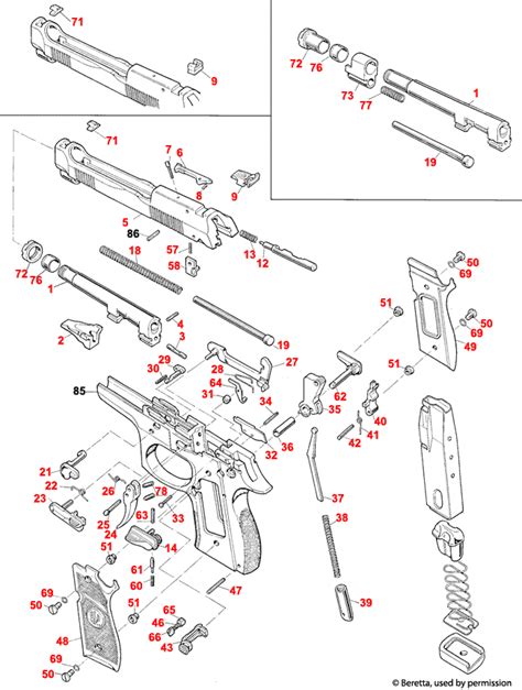 Beretta® 92/96 Stock/Combat Schematic - Brownells UK