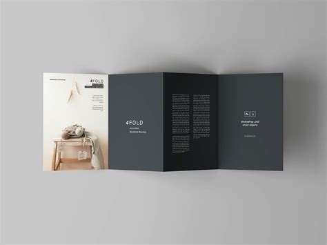 4 Fold Accordion Brochure Mockup