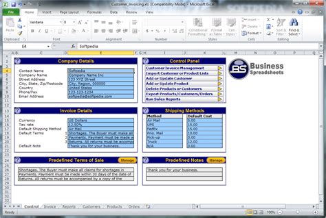 Excel Invoice Template 2.3 - Download, Screenshots