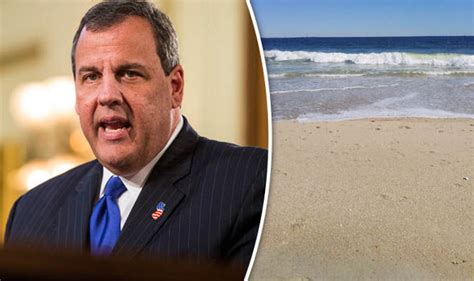 Chris Christie sunbathes on empty beach he CLOSED to the public ...