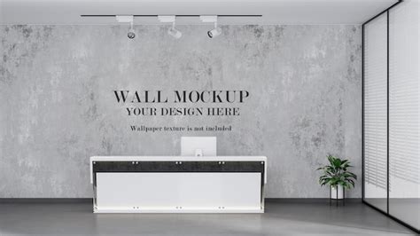 Premium PSD | Office reception back wall mockup