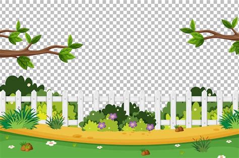 Premium Vector | Blank nature graden scene on transparent background