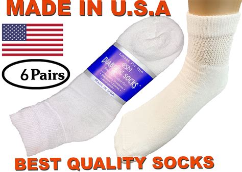 Creswell 6 Pairs Of Mens White Diabetic Ankle Socks 13-15 Size MADE IN USA - Walmart.com