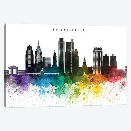 Philadelphia Skyline Canvas Artwork by WallDecorAddict | iCanvas