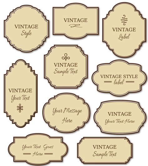 Vintage Labels Clip Art // 10 Digital Frames PNG Files Vector // Soap Labels Apothecary ...