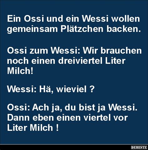 Ein Ossi und ein Wessi wollen gemeinsam Plätzchen backen.. | Lustige Bilder, Sprüche, Witze ...