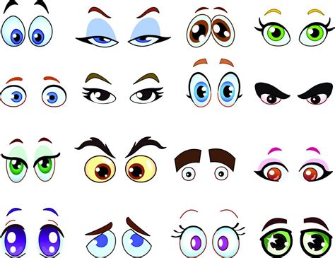 Cartoon Eyes Clipart - Cute and Expressive Eyes for Your Creations