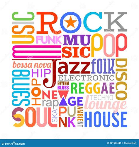 Music Styles text design stock vector. Illustration of jazz - 121524441