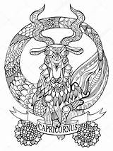 Capricorn Zodiac Sign Coloring Pages sketch template
