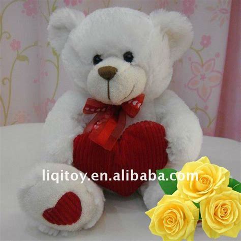 Plush white teddy bear with heart, View Teddy bear with heart, LIQITOY Product Details from ...