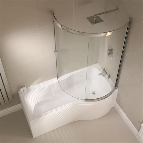 April Prestige 984 x 1500mm P Shaped Sliding Bath Screen | AP9502LS