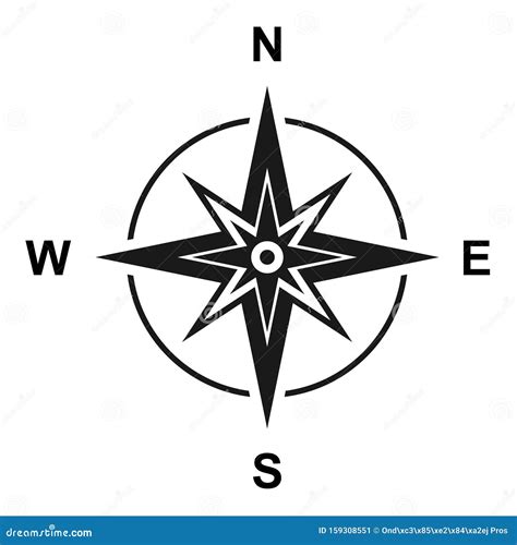 Modern Flat Icon Compass with North, South, East and West Symbol Isolated on White Background ...