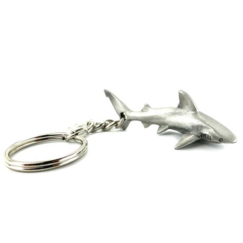 Shark Keychain for Men and Women, Grey Reef Shark Key Chain, Gifts for Shark Lovers, Realistic ...