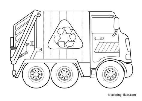 Garbage truck – Coloring pages for kids | Truck coloring pages, Garbage truck, Coloring pages ...