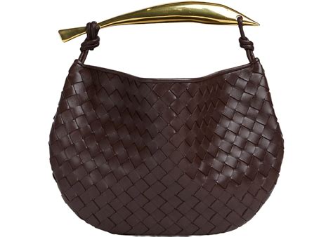 Bottega Veneta Sardine Intrecciato Top Handle Small Bitter Chocolate in Lambskin Leather with ...